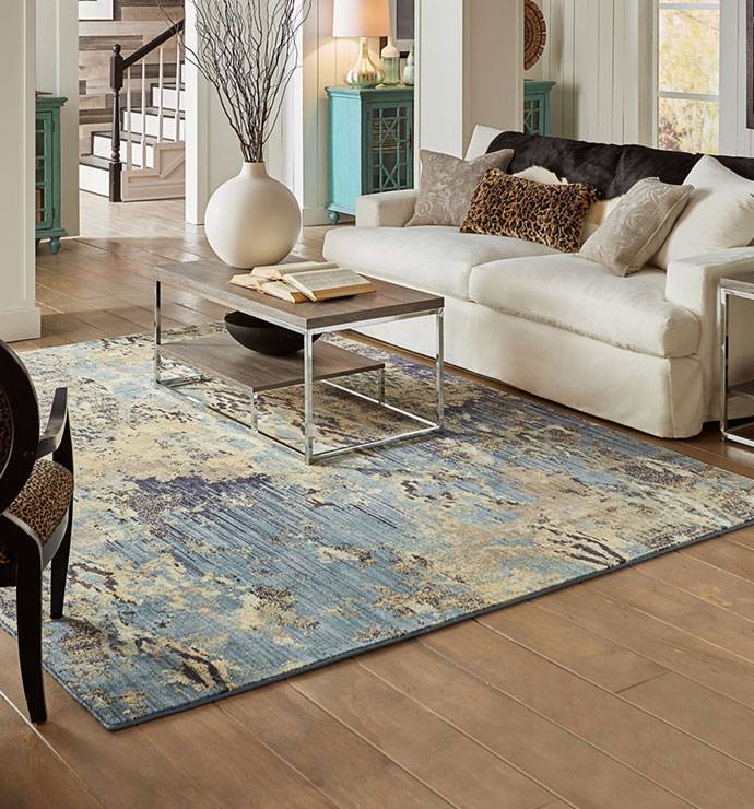 Area rug in living room | Northwest Flooring Gallery